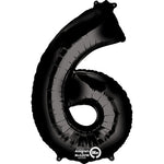 Black Number 6 34″ Foil Balloon by Anagram from Instaballoons