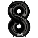 Black Number 8 34″ Foil Balloon by Anagram from Instaballoons