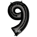Black Number 9 34″ Foil Balloon by Anagram from Instaballoons