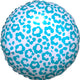 Blue Cheetah Leopard Animal Print Round Circle 18″ Balloon