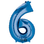 Blue Number 6 34″ Foil Balloon by Anagram from Instaballoons