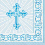 Blue Radiant Cross Beverage Napkins by Unique from Instaballoons