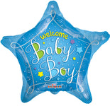 blue Welcome Baby Boy Star 18″ Foil Balloon by Convergram from Instaballoons