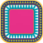 Boho Fiesta Square Dessert Plates 7″ by Unique from Instaballoons