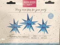 Boom Boom Party Mylar & Foil Blue Starburst 26″ Balloon