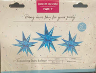 Boom Boom Party Mylar & Foil Blue Starburst 40″ Balloon