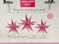 Boom Boom Party Mylar & Foil Hot Pink Starburst 26″ Balloon