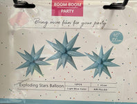 Boom Boom Party Mylar & Foil Light Blue Starburst 40″ Balloon