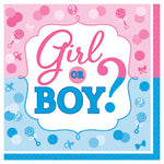 Boy or Girl? Gender Reveal Lunch Napkins by Amscan from Instaballoons