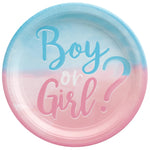 Boy or Girl? Gender Reveal Paper Plates by Amscan from Instaballoons