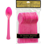 Bright Pink Plastic Spoons by Amscan from Instaballoons