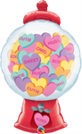 Candy Hearts Gumball Machine 43″ Foil Balloon by Qualatex from Instaballoons