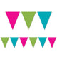 Cerise, Lime Green & Turquoise Pennant Banner 11″ x 12′