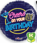 Cheers On Your Birthday 18″ Foil Balloon by Convergram from Instaballoons