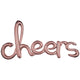 Cheers Script Phrase Globo de oro rosa de 40″