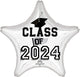 Class of 2024 White Star 18″ Balloon