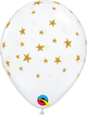 Clear with Gold Stars Contempo 5″ Latex Balloons (100 count)
