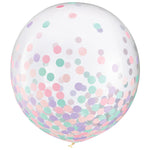 Clear with Paper Tissue Confetti Pink Purple 24″ Latex Balloons by Amscan from Instaballoons