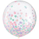 Clear with Paper Tissue Confetti Pink Purple Turquoise 24″ Latex Balloons (2 count)