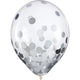 Clear with Silver Foil Confetti 12″ Latex Balloons (6 count)