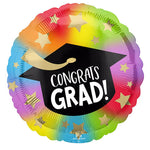 Colorful Congrats Grad 18″ Foil Balloon by Anagram from Instaballoons