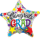Congrats Grad Graduation Star 18″ Foil Balloon by Convergram from Instaballoons