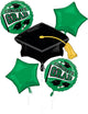 Congrats Grad Green Graduation Balloon Bouquet