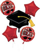 Congrats Grad Red Graduation Balloon Bouquet