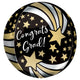 Congrats Grad Shooting Stars Orbz 16″ Balloon