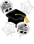 Congrats Grad White Graduation Foil Balloon by Anagram from Instaballoons