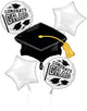 Congrats Grad White Graduation Balloon Bouquet