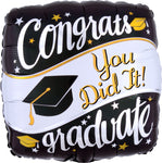 Congrats Graduate You Did It! 18″ Foil Balloon by Anagram from Instaballoons