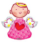 Baby Angel Pink Globo Globo gigante de aluminio de 28"