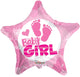 Baby Girl Footprints 18″ Balloon