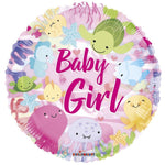 Convergram Baby Girl Sea Animals 18″ Balloon