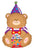 Convergram Birthday Bear with Cupcake 36″ Balloon