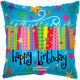 Birthday Blow Candles Square 18″ Balloon