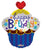 Convergram Birthday Cupcake with Heart 18″ Balloon