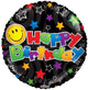 Birthday Smiley Black 18″ Balloon