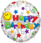 Convergram Birthday Smiley White 18″ Balloon