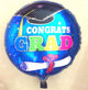 Blue Congrats Grad Mortarboard & Diploma 18″ Balloon