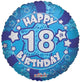 Blue Happy 18th Birthday 18″ Balloon