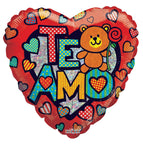 Convergram Cute Bear Te Amo 18″ Holographic Balloon