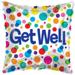 Convergram Get Well Colorful Dots 18″ Square Foil Balloon