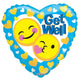 Get Well Emoji Faces with Hearts Globo de 18″
