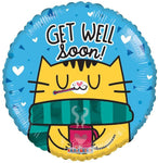 Get Well Soon Cat Taking Temperature 18″ Balloon