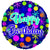 Convergram Happy Birthday 18″ Colorful Neon Dots Balloon