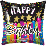 Convergram Happy Birthday Candles & Stars 18″ Balloon