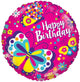 Happy Birthday Classic Butterflies 18″ Gellibean Balloon