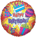 Convergram Happy Birthday Colorlful Burst 18″ Balloon